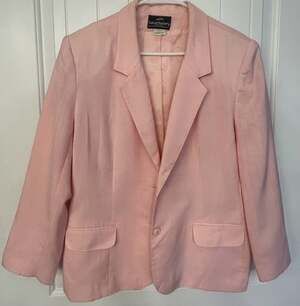 Vintage Petite Haberdashery Pink Linen-Look Lined Blazer Petite 16